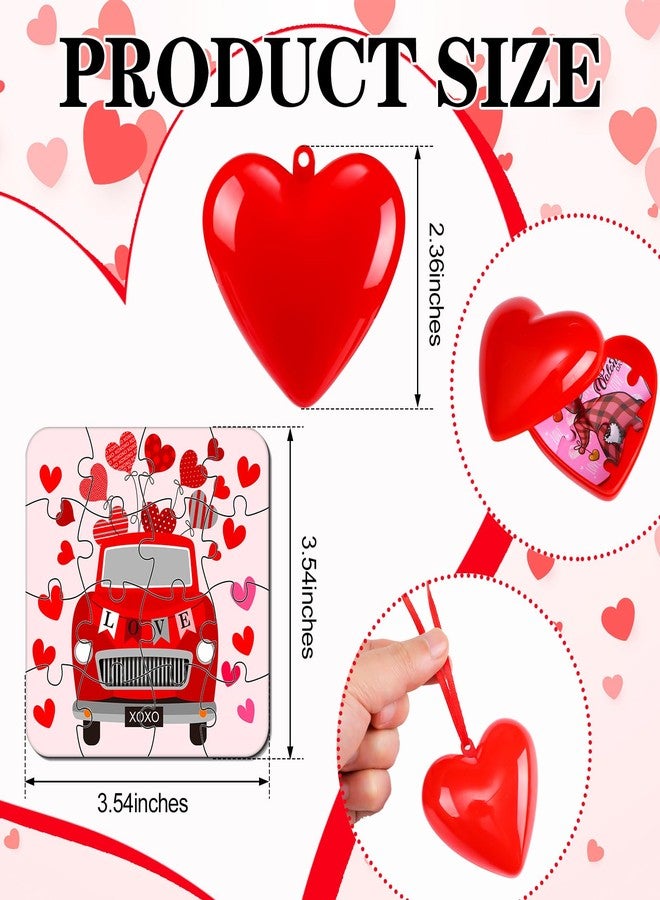 مجموعة ميني إنفلات 36 قطعة/108 قطعة، هدية عيد الحب للأطفال في الفصل الدراسي، تتضمن 36 أحجية تركيب صور لعيد الحب، و36 بيضة حمراء على شكل قلب مع خيط، و36 ملصقًا لعيد الحب، هدية مثالية لتبادل الهدايا في المدرسة. - Image 2